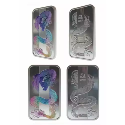 2024 Pamp Suisse Hologram Dragon 50g Silver Bar in Assay Card Bullion