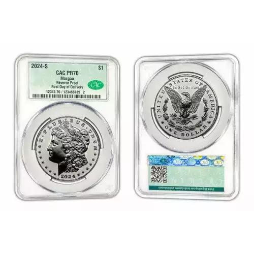 2024 S Reverse Proof Morgan Silver Dollar - CACG RP70 First Day of Delivery