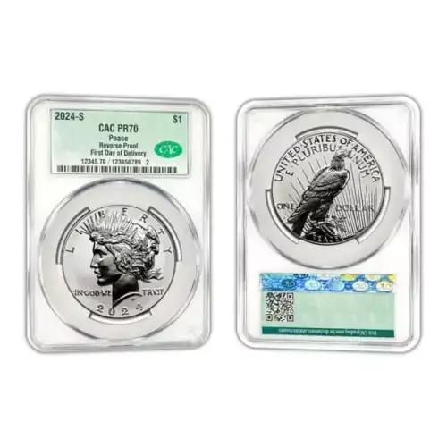 2024 S Reverse Proof Peace Silver Dollar - CACG RP70 First Day of Delivery