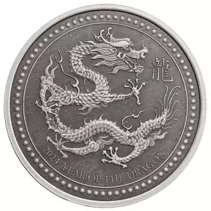 2024 Samoa 2oz Scottsdale Mint .999 Silver Year of the Dragon Antiqued Coin