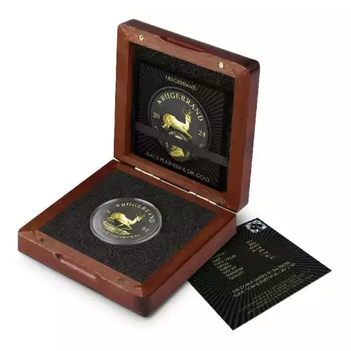 2024 South Africa Krugerrand Black Platinum with 24k Gilding 1 oz Silver Coin (2)
