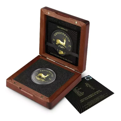 2024 South Africa Krugerrand Black Platinum with 24k Gilding 1 oz Silver Coin (2)