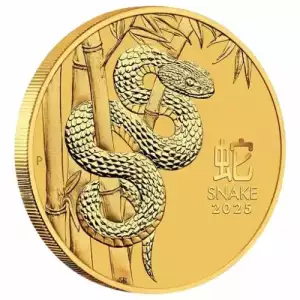 2025 1/10oz Australia Perth Mint Lunar Series III - Year of the Snake .9999 Gold Coin BU