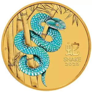 2025 1/10oz Australia Perth Mint Lunar Year of the Snake Colorized .9999 Gold Coin