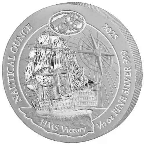 2025 1/12 oz Rwanda Nautical Ounce Series - HMS Victory .999 Silver BU Coin