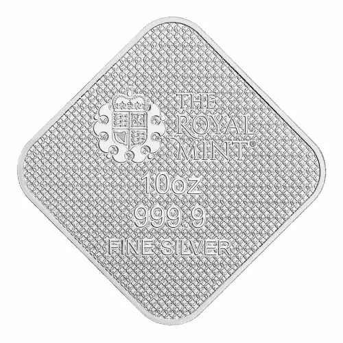 2025 10oz UK Royal Mint Queen's Beasts Completer .9999 Silver BU Bar (3)