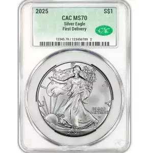 2025 1oz American Silver Eagle CACG MS70 First Delivery (2)