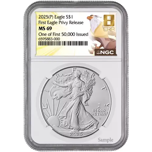 2025 1oz American Silver Eagle Eagle Privy NGC MS69 Eighth Era Label (1 of First 50,000) (2)