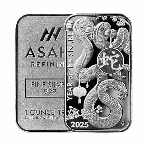 2025 1oz Asahi Mint Lunar Year of the Snake .999 Silver Bar