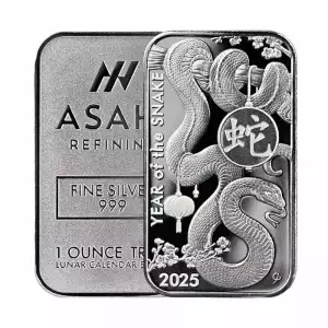 2025 1oz Asahi Mint Lunar Year of the Snake .999 Silver Bar