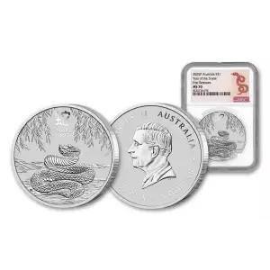 2025 1oz Australia Lunar Snake .9999 Silver Coin NGC MS 70 FR  (2)