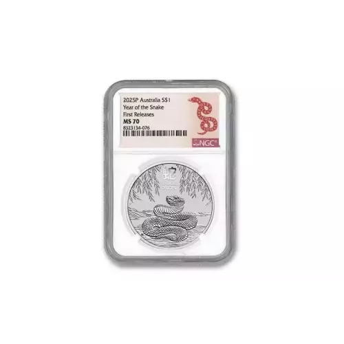 2025 1oz Australia Lunar Snake .9999 Silver Coin NGC MS 70 FR 