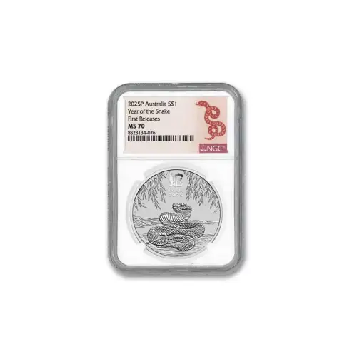 2025 1oz Australia Lunar Snake .9999 Silver Coin NGC MS 70 FR