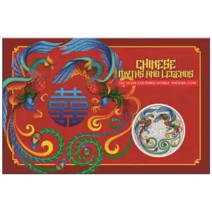 2025 1oz Australia Perth Mint Chinese Myths and Legends - Double Phoenix Vivid Coloured .9999 Silver Coin in Card