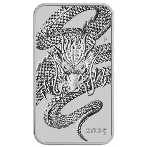 2025 1oz Australia Perth Mint Dragon .9999 Silver Coin Bar