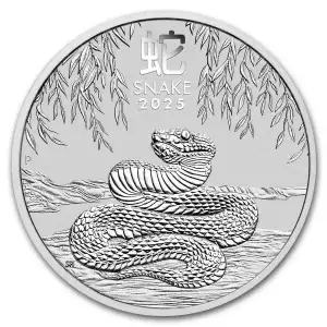 2025 1oz Australia Perth Mint Lunar Series III - Year of the Snake .9999 Silver Coin BU (3)