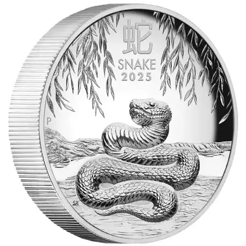 2025 1oz Australia Perth Mint Lunar Series III - Year of the Snake HR Proof .9999 Silver Coin