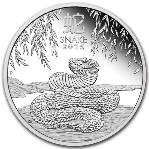 2025 1oz Australian Perth Mint Lunar Series III Year of the Snake Proof .9999 Silver Coin (2)