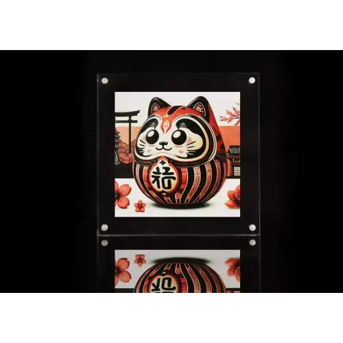 2025 1oz Cameroon Lucky Daruma Fortune Cat .999 Silver Coin
