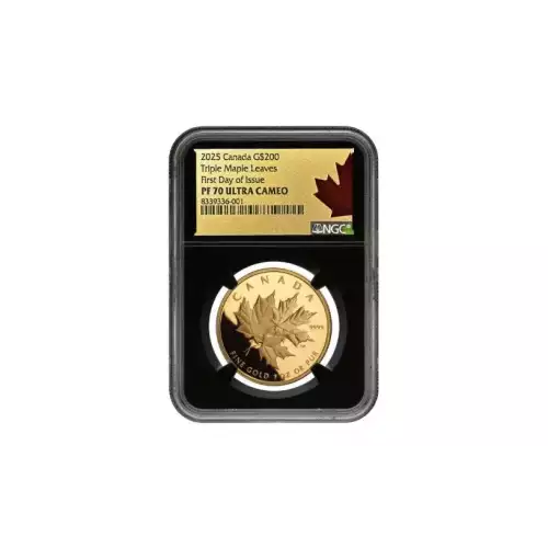 2025 1oz Canada RCM Triple Maple Leaves Gold Coin NGC PF70UC FDOI Black Core (3)