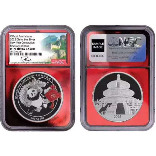 2025 1oz China New Year Celebration Panda Colorized NGC PF70UC FDI Fei Signature