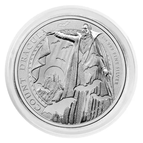 2025 1oz Great Britain Royal Mint Count Dracula .999 Silver BU Coin