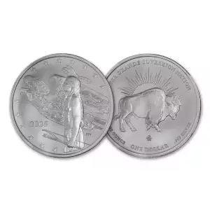 2025 1oz Mesa Grande Mercanti Native American Bison .999 Silver Coin BU (3)