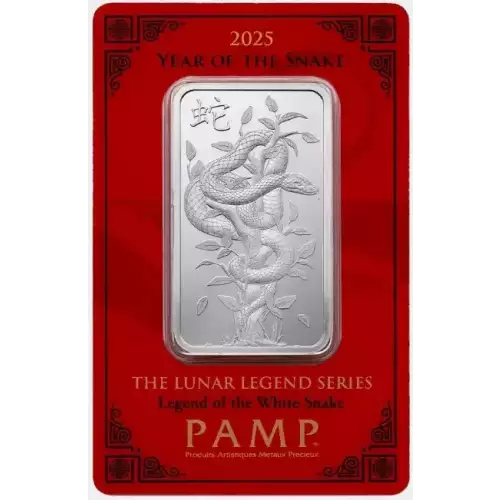 2025 1oz PAMP Suisse The Lunar Legend Series - Legend of the White Snake .999 Silver Bar