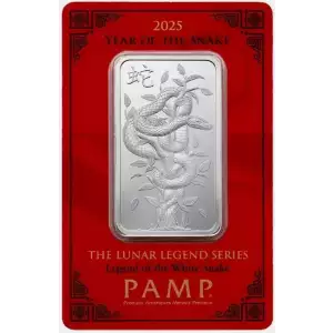 2025 1oz PAMP Suisse The Lunar Legend Series - Legend of the White Snake .999 Silver Bar
