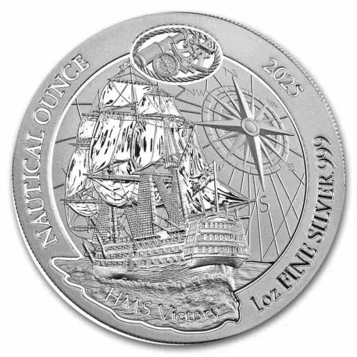 2025 1oz Rwanda Nautical Ounce Series - HMS Victory .999 Silver BU Coin (3)