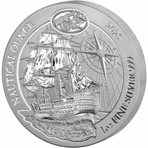 2025 1oz Rwanda Nautical Ounce Series - HMS Victory .999 Silver BU Coin