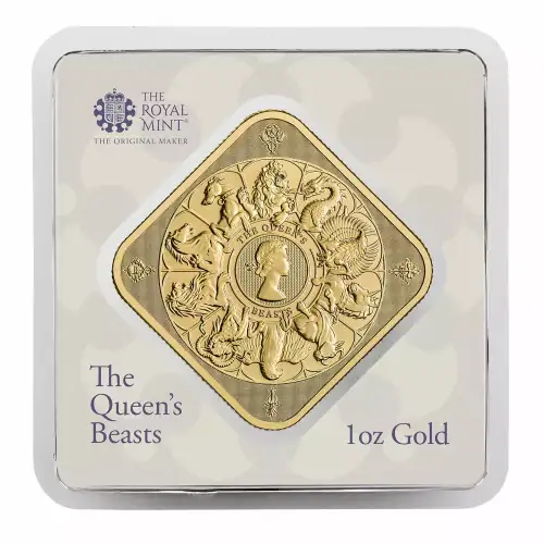 2025 1oz UK Royal Mint Queen's Beasts Completer .9999 Gold BU Bar