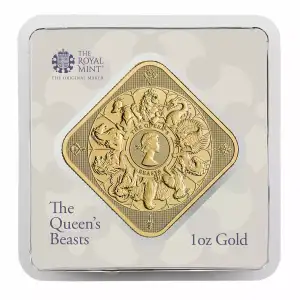 2025 1oz UK Royal Mint Queen's Beasts Completer .9999 Gold BU Bar