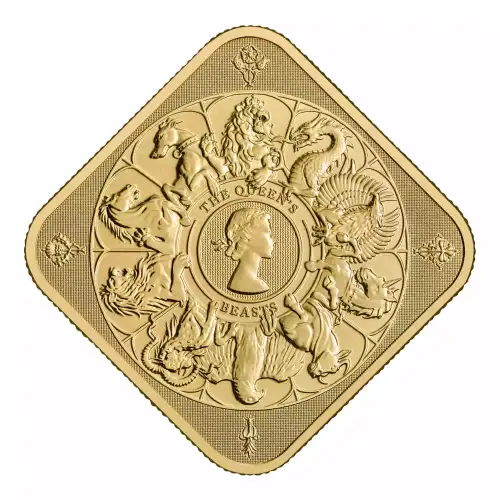 2025 1oz UK Royal Mint Queen's Beasts Completer .9999 Gold BU Bar (2)