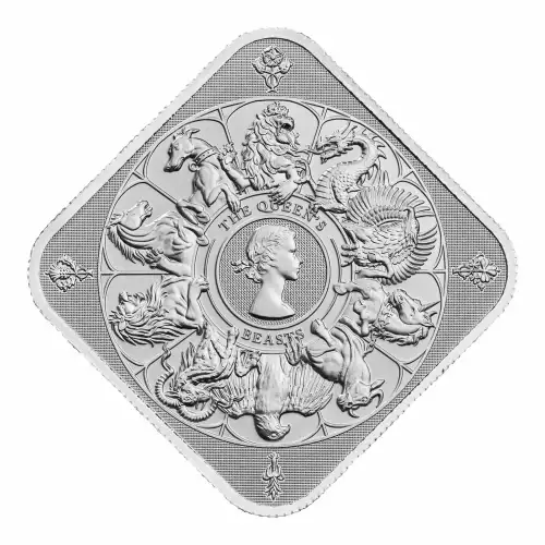 2025 1oz UK Royal Mint Queen's Beasts Completer .9999 Silver BU Bar