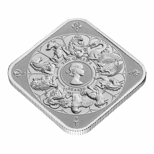 2025 1oz UK Royal Mint Queen's Beasts Completer .9999 Silver BU Bar (2)