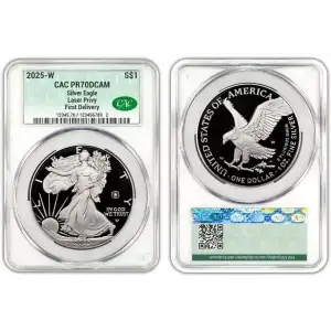 2025 1oz US Mint American Silver Eagle Laser Privy Proof CACG PF70 First Delivery
