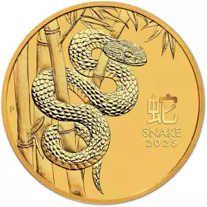 2025 2oz Australian Perth Mint Lunar III: Year of the Snake .9999 Gold Coin (2)