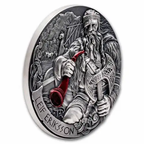 2025 2oz Cameroon The Way To Valhalla Leif Eriksson .999 Silver Coin (3)