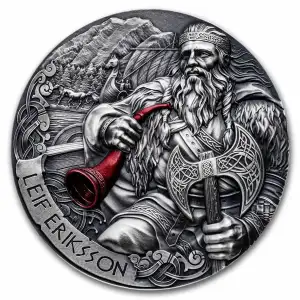 2025 2oz Cameroon The Way To Valhalla Leif Eriksson .999 Silver Coin (4)