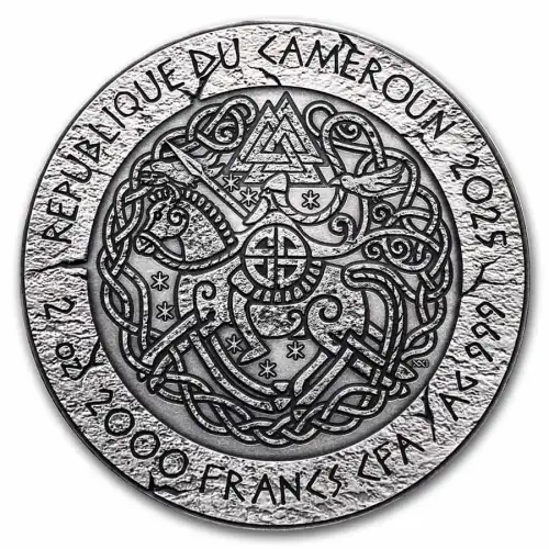 2025 2oz Cameroon The Way To Valhalla Leif Eriksson .999 Silver Coin (5)