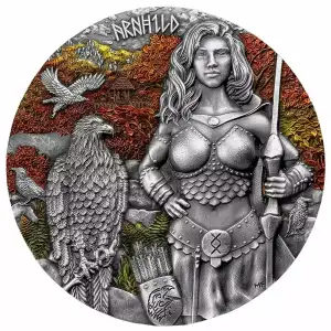 2025 2oz Germania Valkyries: Arnhild UHR Colored .9999 Silver Coin
