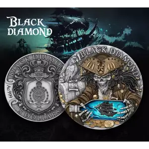 2025 2oz Niue Pirates Black Diamond Colorized .999 Silver Coin