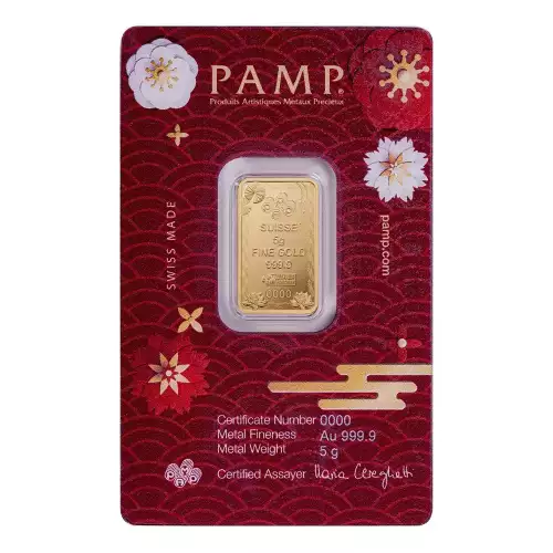 2025 5 gram Pamp Suisse Good Luck - Koi Fish .9999 Gold Bar in Assay (4)