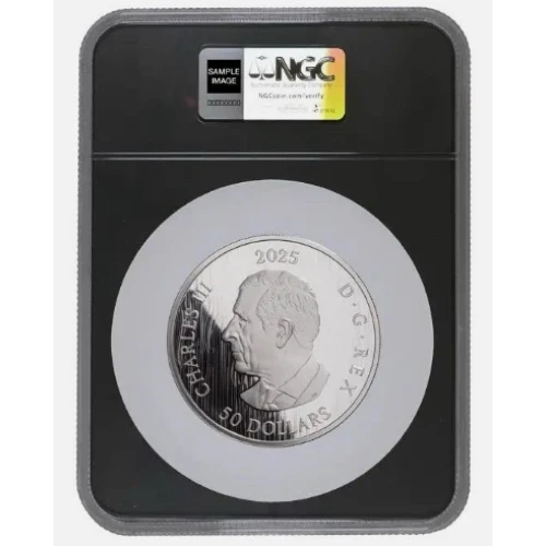 2025 5 oz Canada RCM Triple Maple Leaves .9999 Silver Coin NGC PF70 Ultra Cameo FDOI Black Core (2)