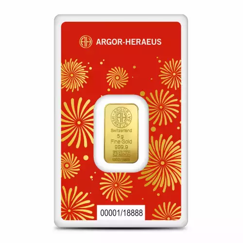 2025 5g Argor-Heraeus Lunar Year of the Snake Minted .9999 Gold Bar in Assay (2)