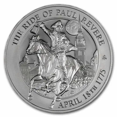 2025 5oz St Helena Paul Revere Midnight Ride .999 Silver Proof Coin