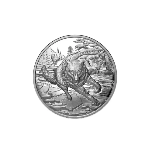 2025 Canada 1oz Silver Great Hunters Wolf UHR Proof NGC PF70 UC FDOI w/ Black Core & Wolf Label (2)