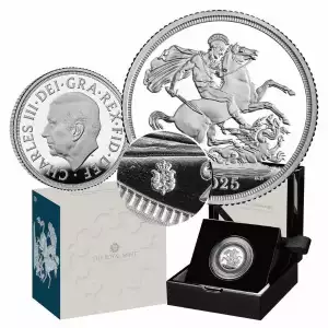 2025 Royal Mint Proof Sovereign w/ Shield Privy .999 Silver Coin W/ OGP & COA