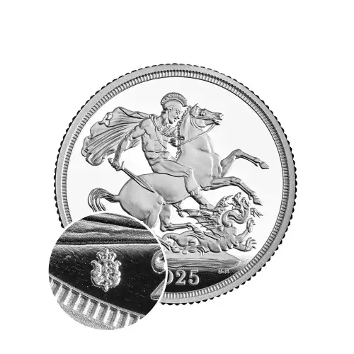2025 Royal Mint Proof Sovereign w/ Shield Privy .999 Silver Coin W/ OGP & COA (4)